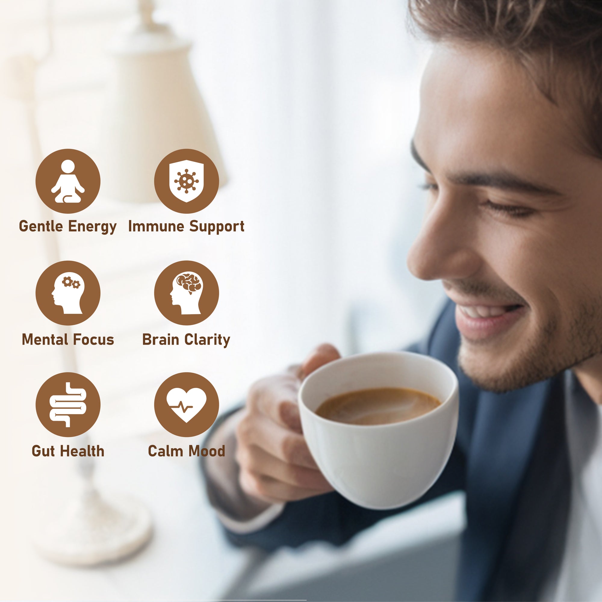 12-in-1 Organic Mushroom Coffee - Lion's Mane, Reishi, Ginseng, KSM-66® Ashwagandha
