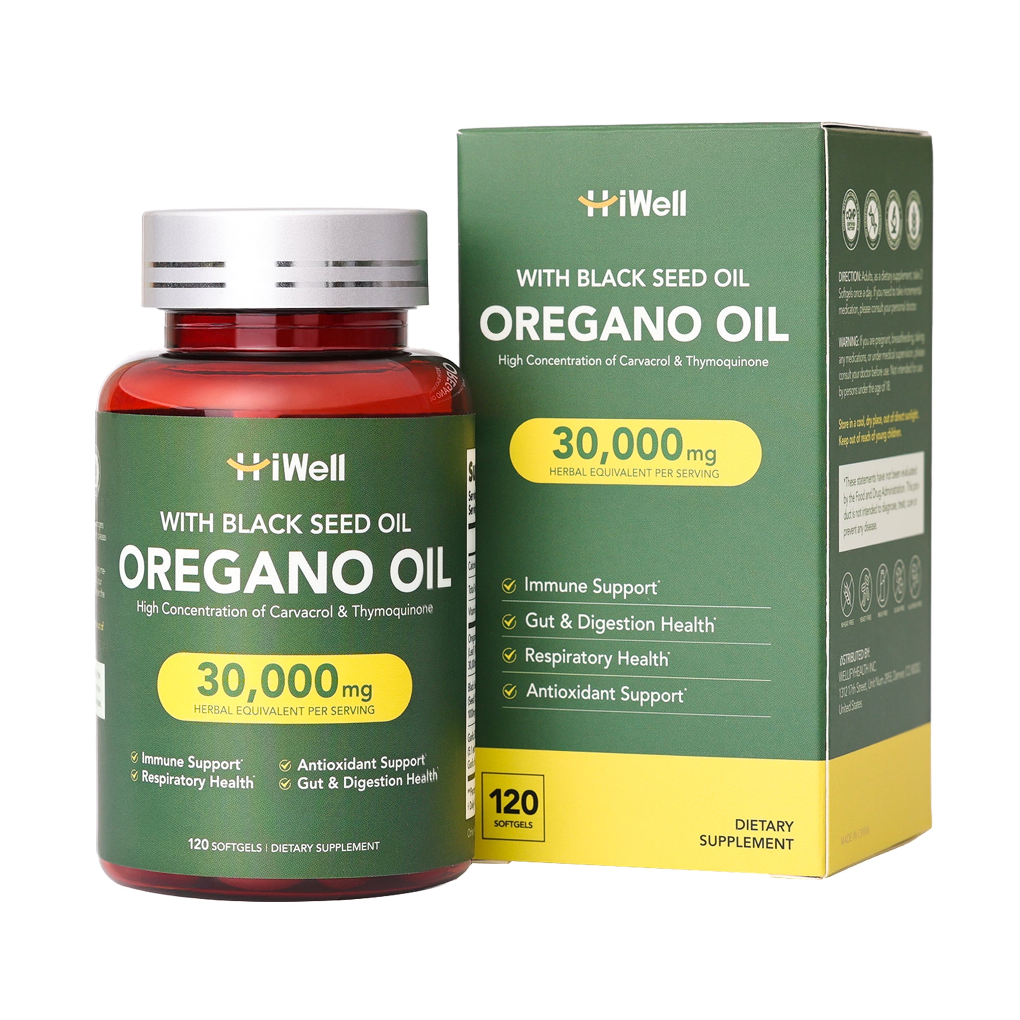 Oil of Oregano with Black Seed Oil Softgels 4-in-1 Immune Support & Digestive Health