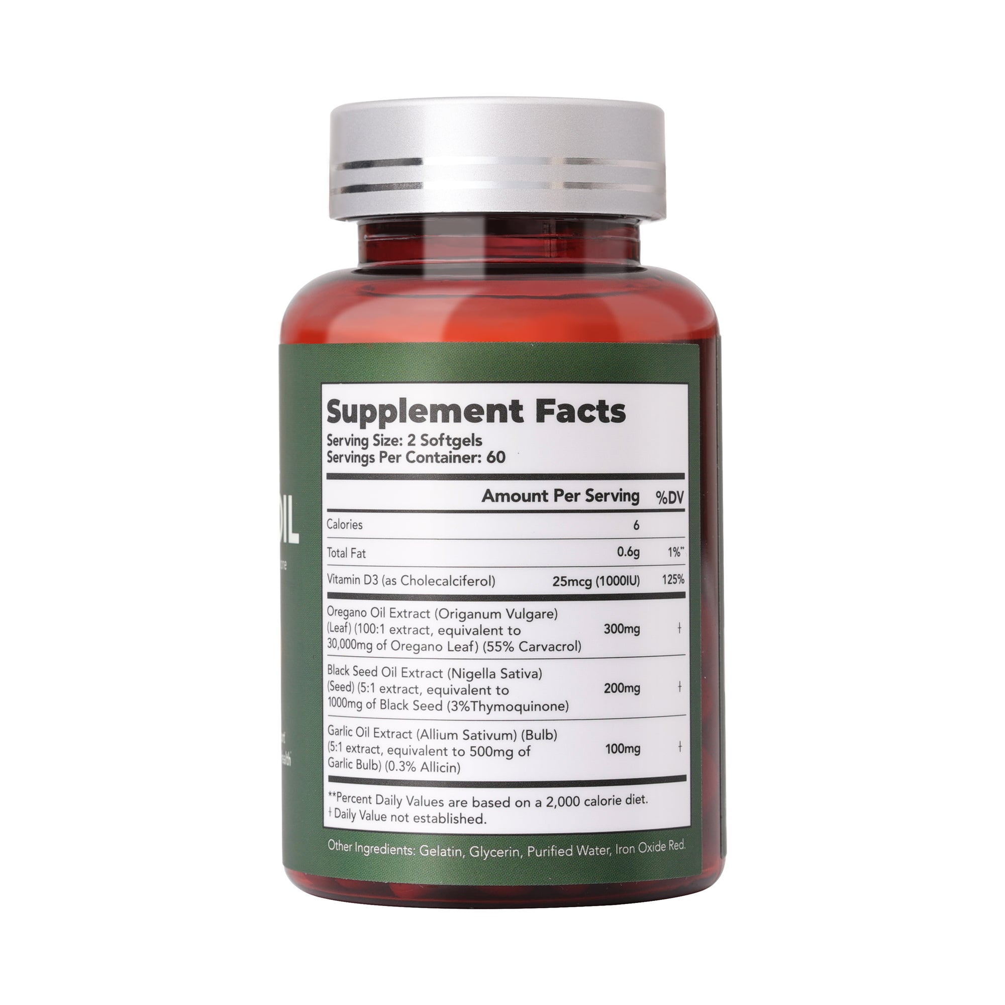 Oil of Oregano with Black Seed Oil Softgels 4-in-1 Immune Support & Digestive Health
